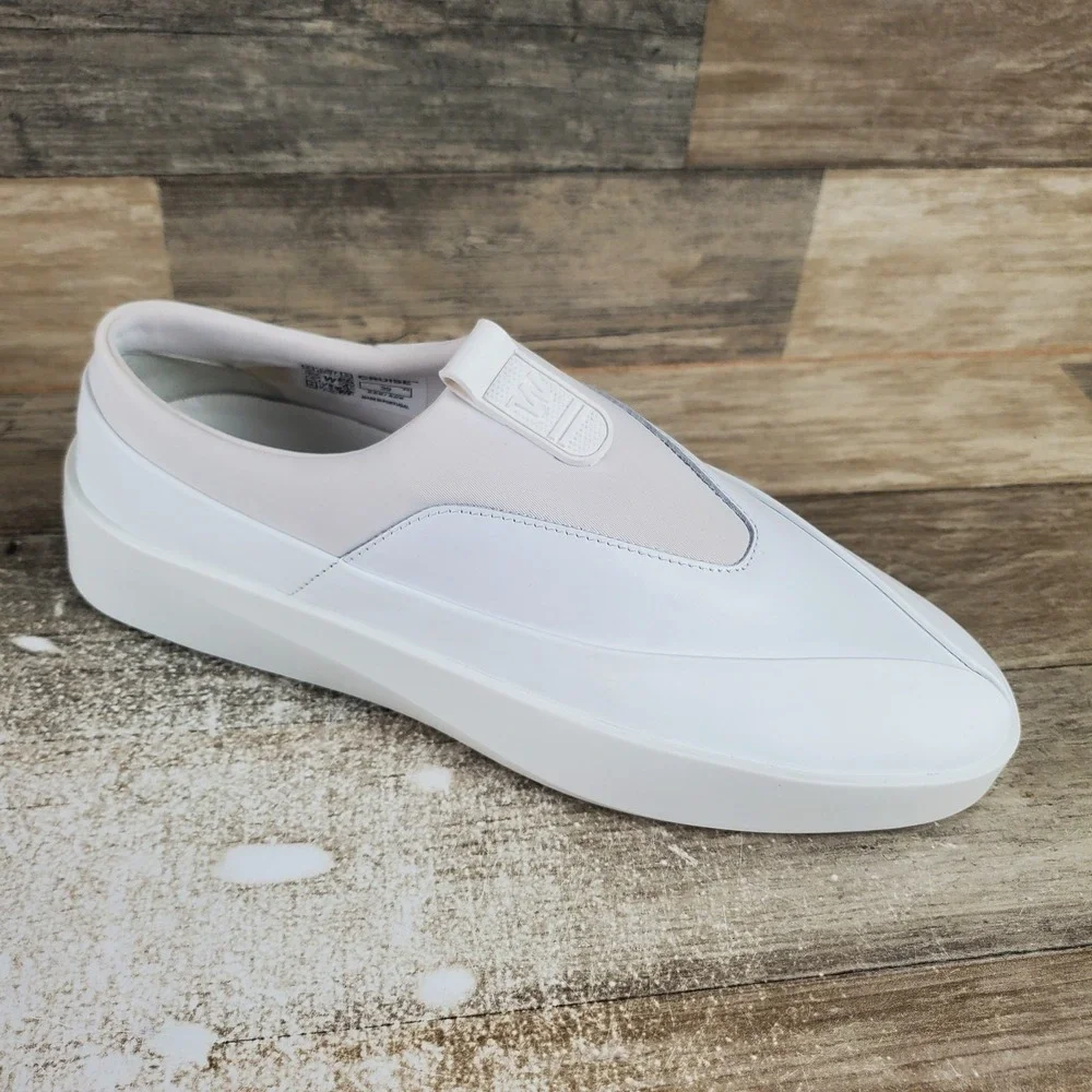 Wolf & Shepherd Cruise Tre Womens Shoes Sz 8 White Leather Upper Slip-On Sneaker